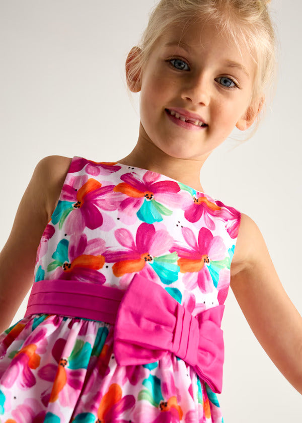 Mayoral Printed Dress with Bow
