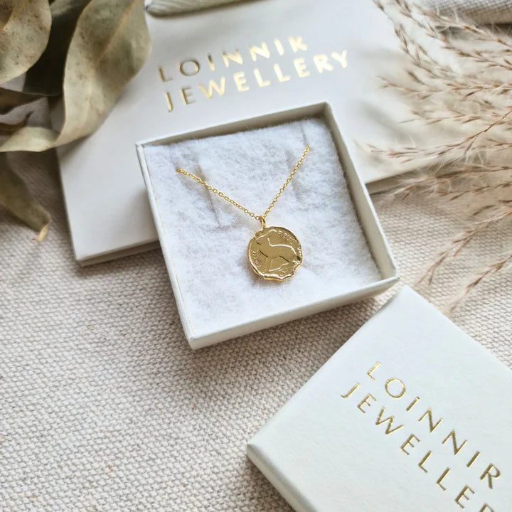 Loinnir Jewellery 3 Pence Coin Necklace , Gold