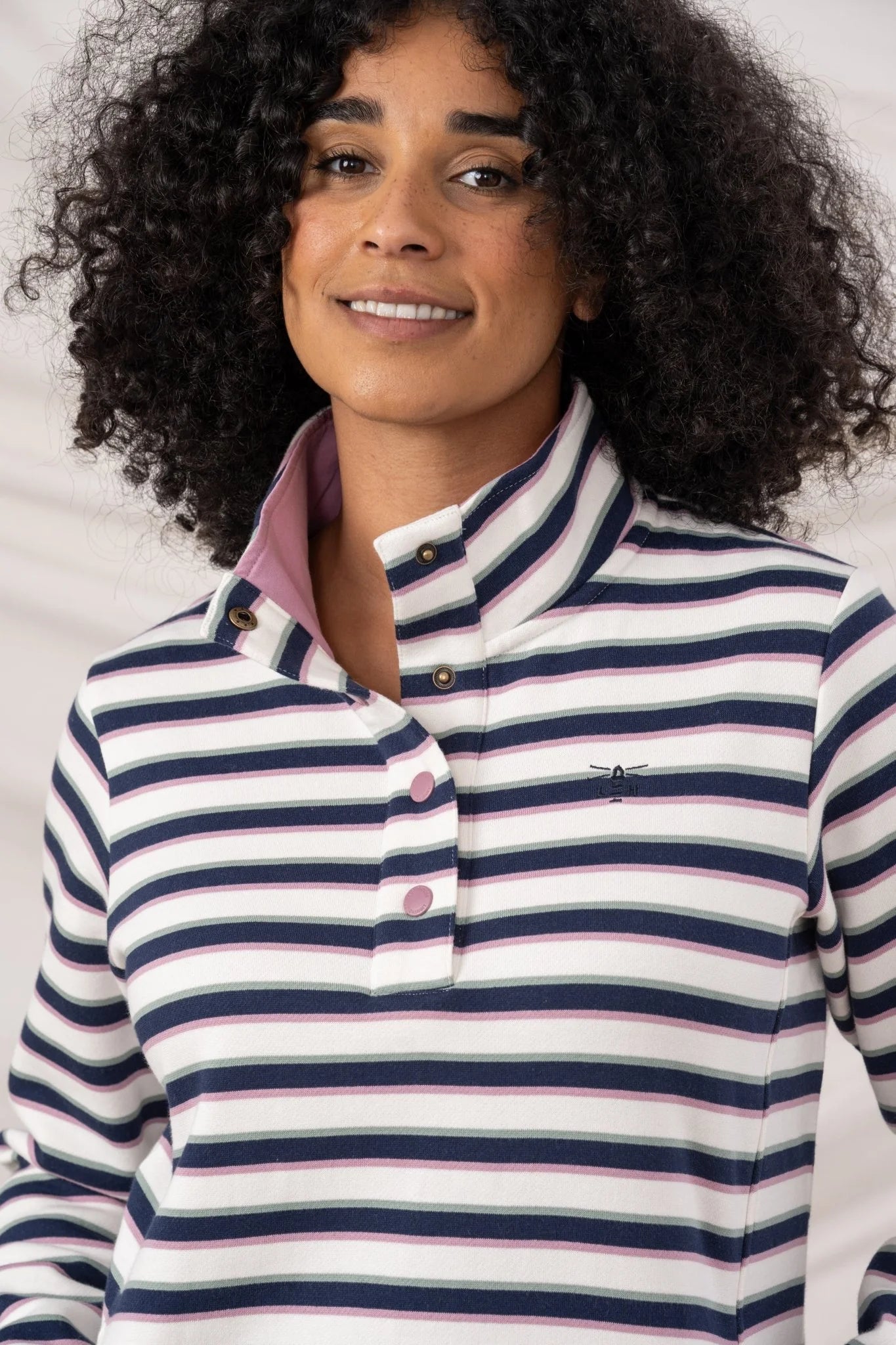 Lighthouse Haven Striped Sweatshirt
