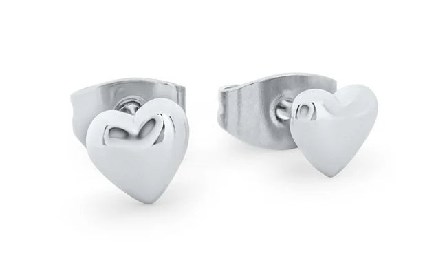 Tipperary Crystal Silver Heart Studs
