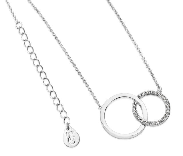 Tipperary Crystal Silver Interlocking Circles Pendant