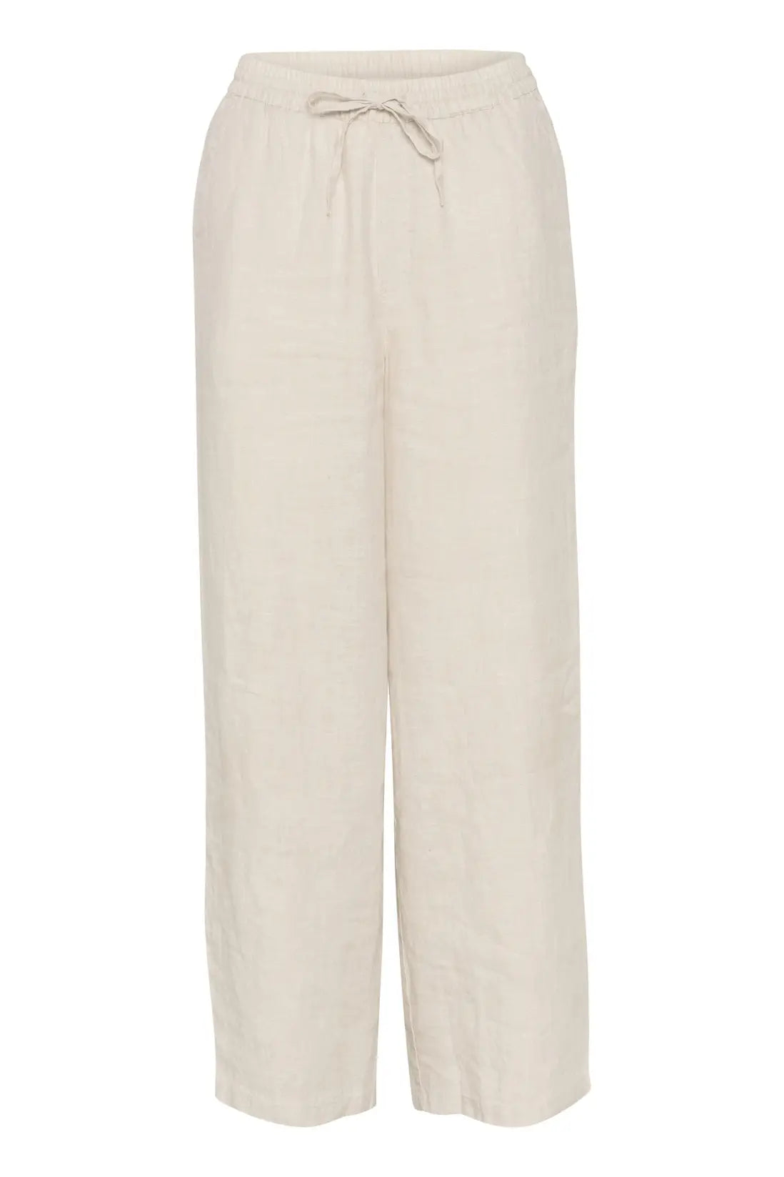Cream Bellis Linen Pants