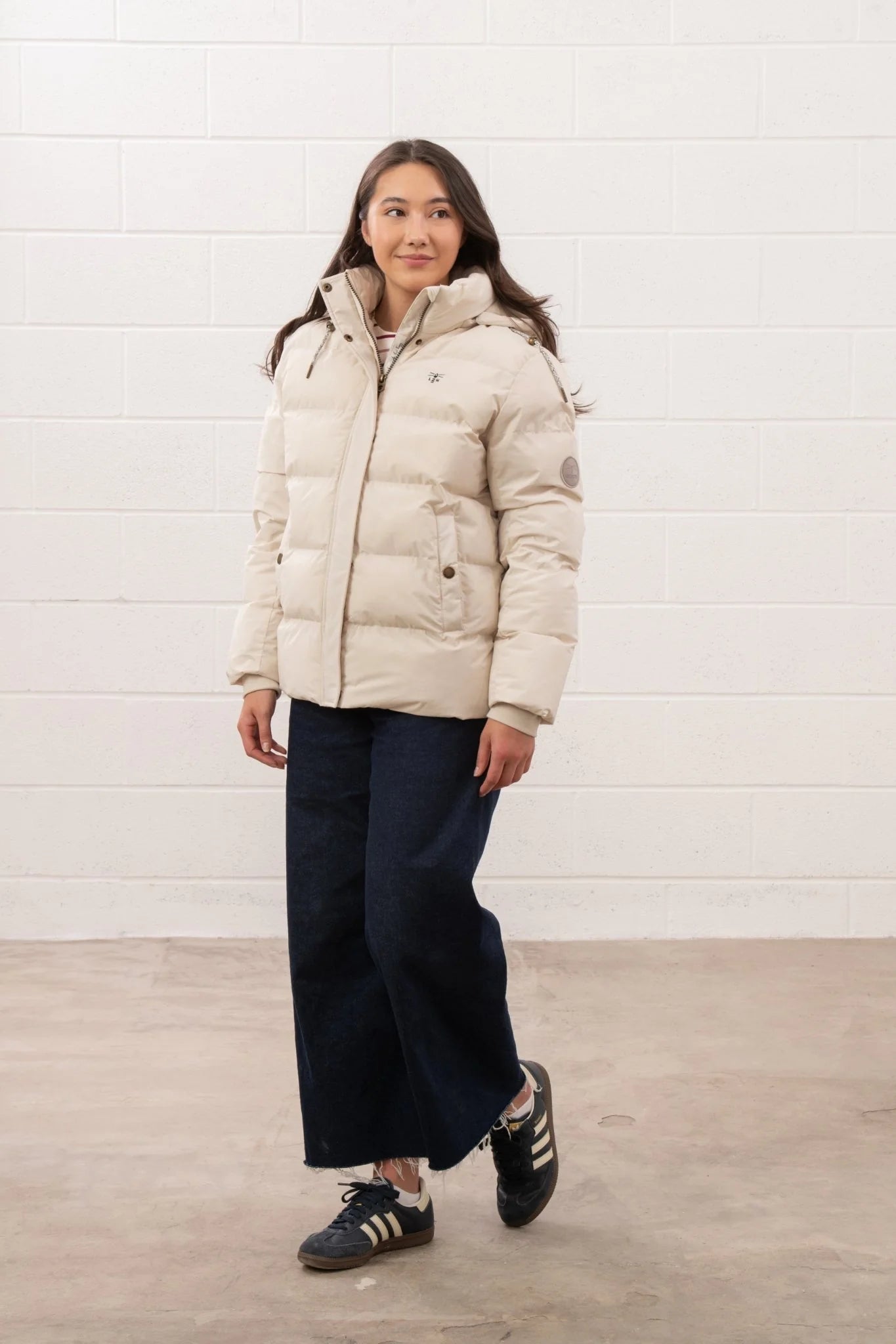 Lighthouse Margot Short Padded Jacket - Irish Cream & Sage