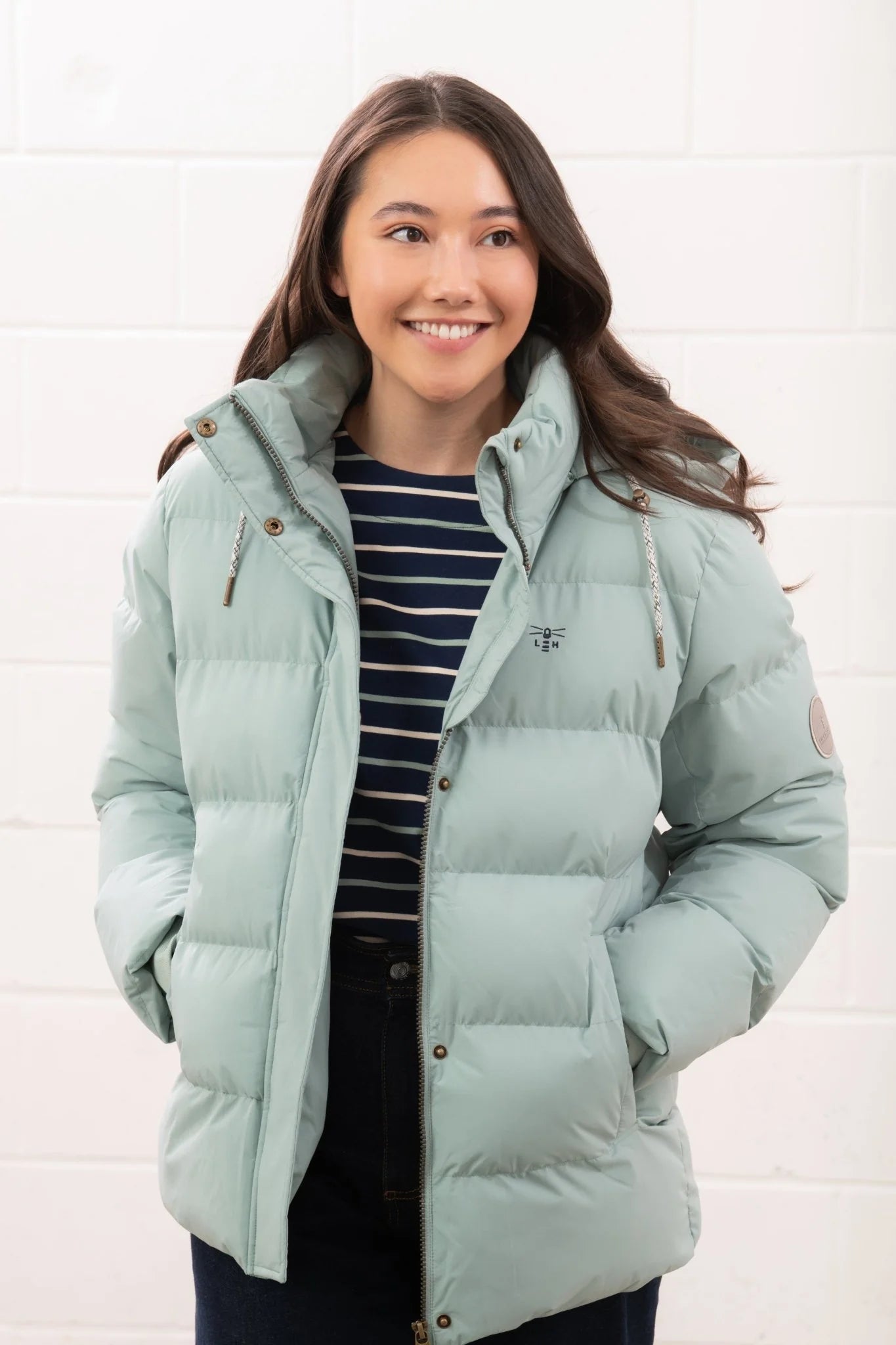 Lighthouse Margot Short Padded Jacket - Irish Cream & Sage