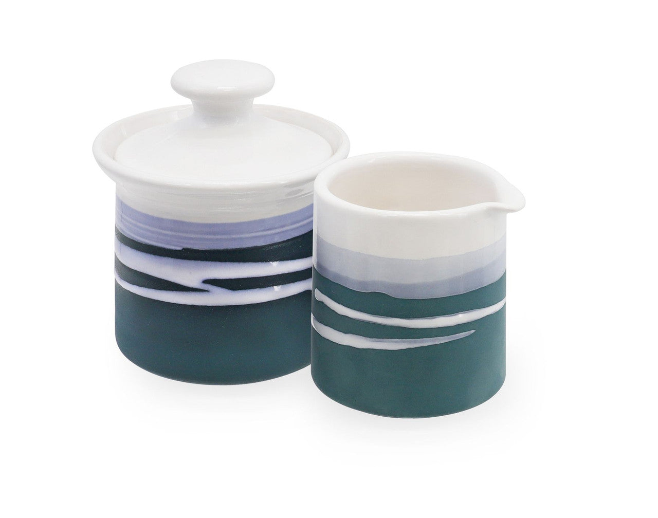 Paul Maloney Teal Milk and Sugar Set