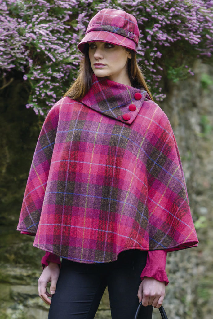 Mucros Weavers Plaid Poncho