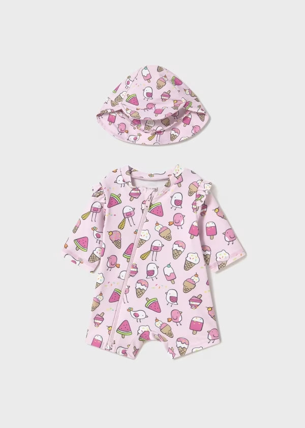 Mayoral Swimsuit and Hat Set