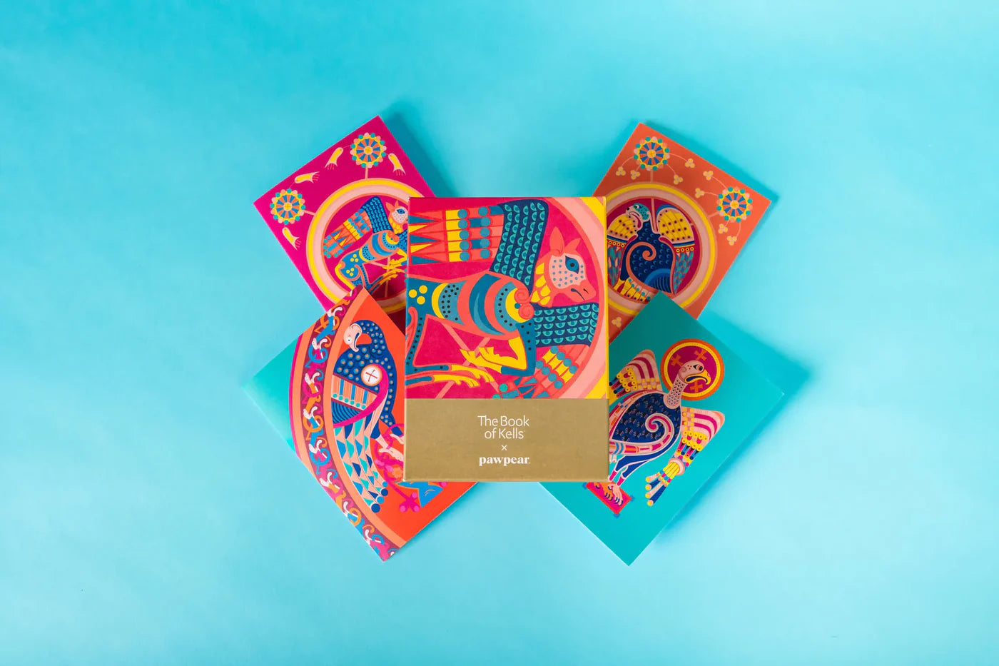 Pawpear Book of Kells Winged Creatures Greeting Cards