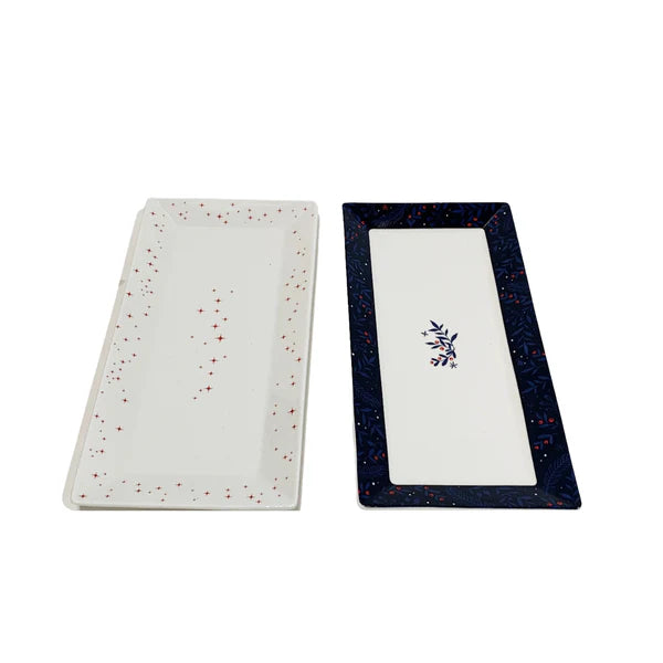 Mindy Brownes Midnight Christmas Platter S/2