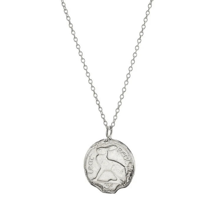 Loinnir Jewellery 3 Pence Coin Necklace , Silver