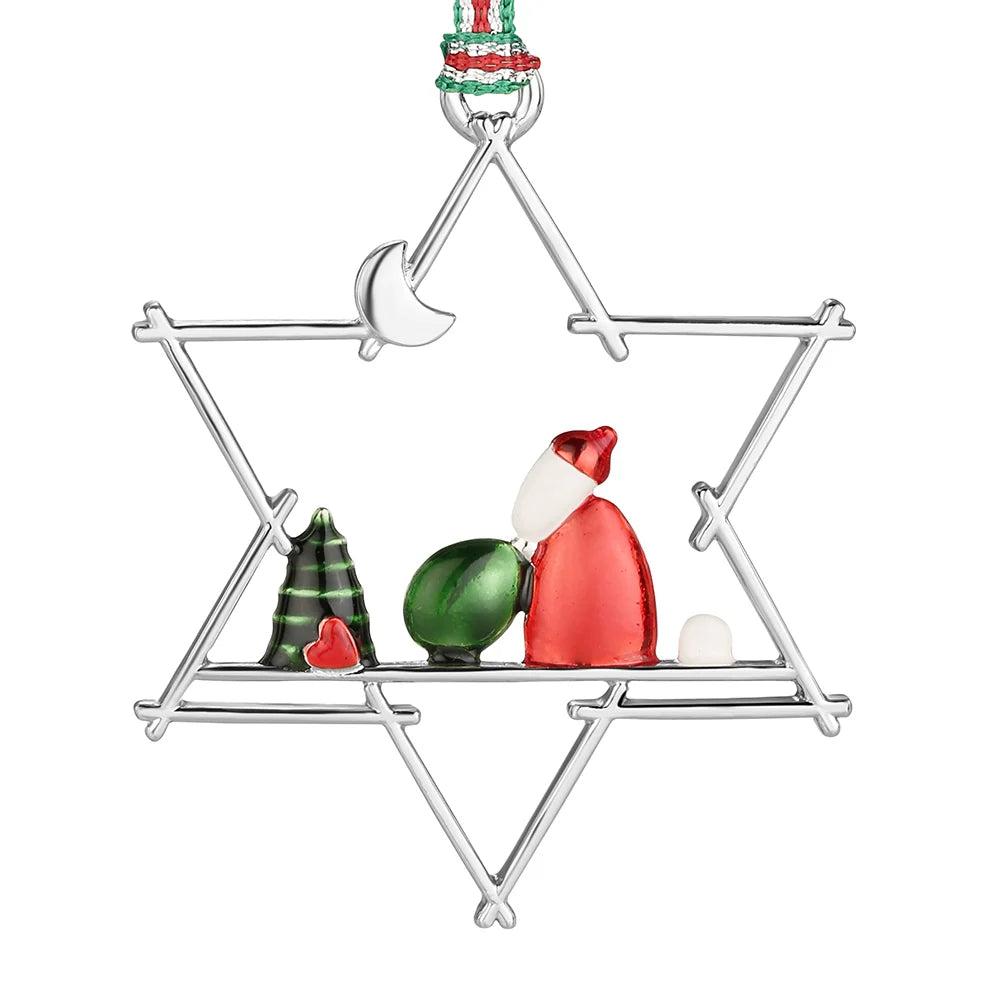 Newbridge Silverware Star With Santa Decoration