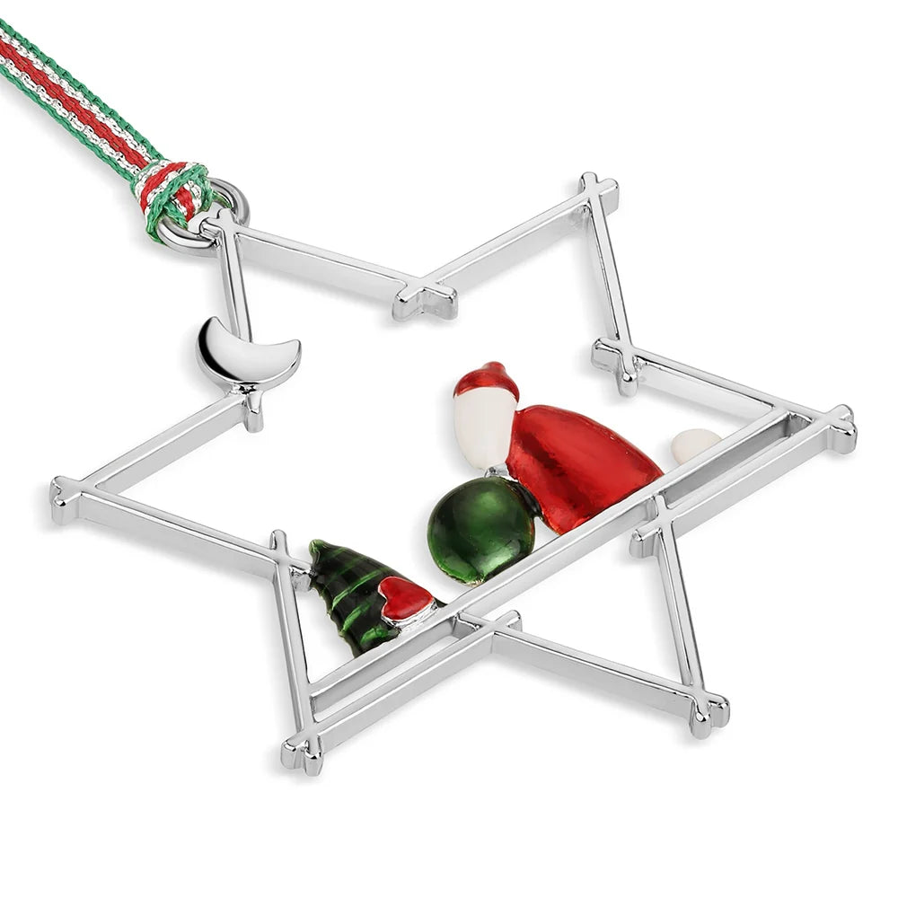 Newbridge Silverware Star With Santa Decoration