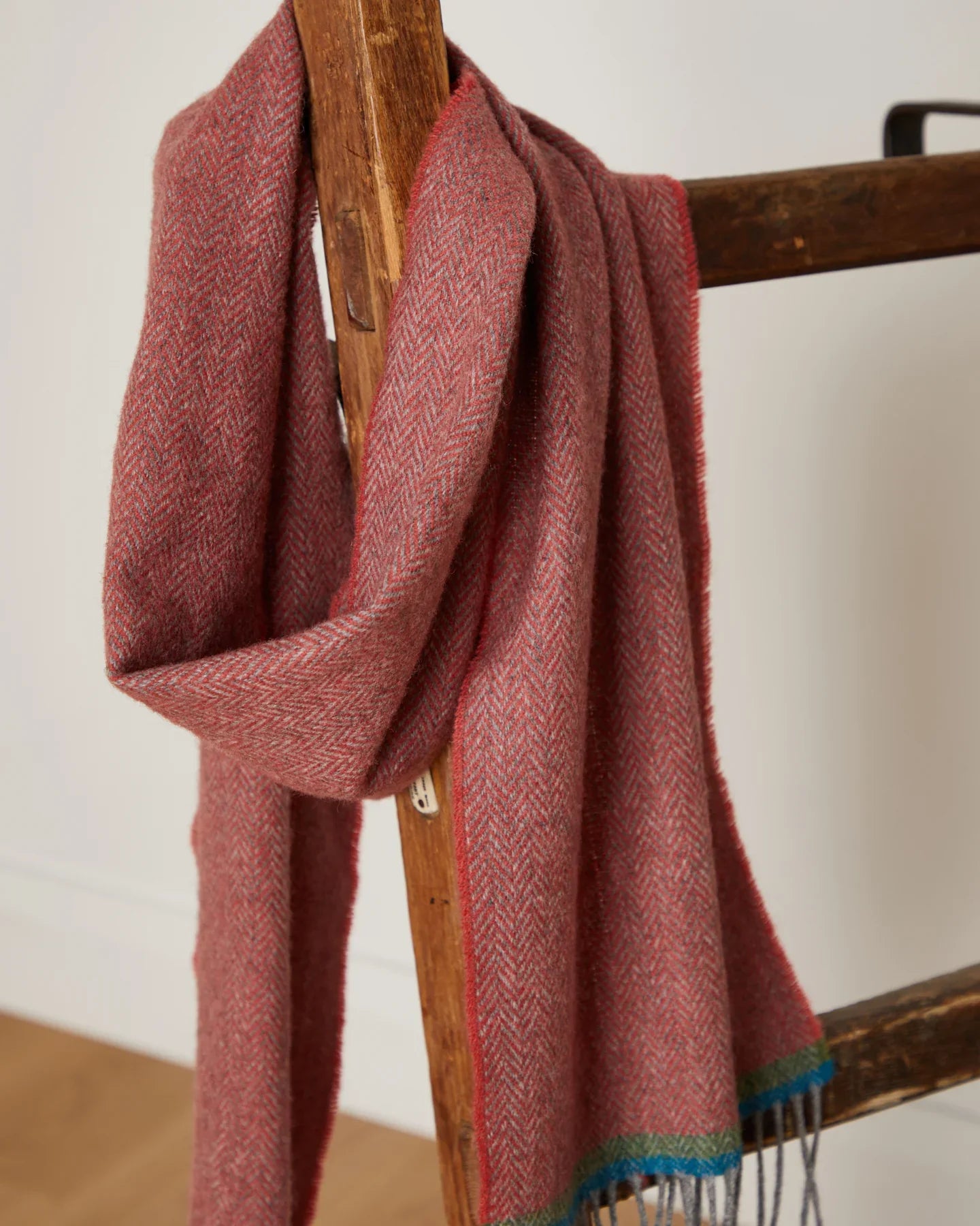 Foxford Terracotta Herringbone Lambswool Scarf