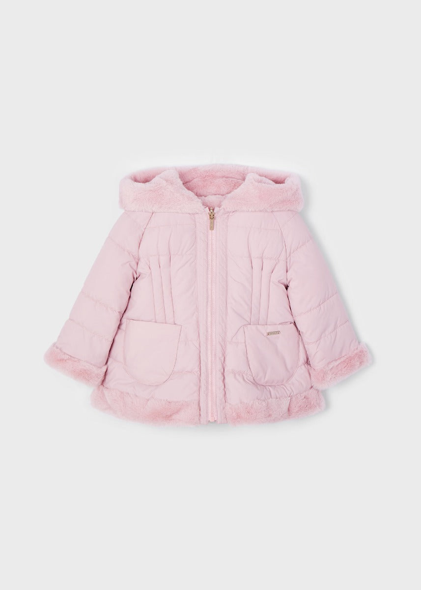 Mayoral | Reversible Faux Fur Jacket -Blush Pink
