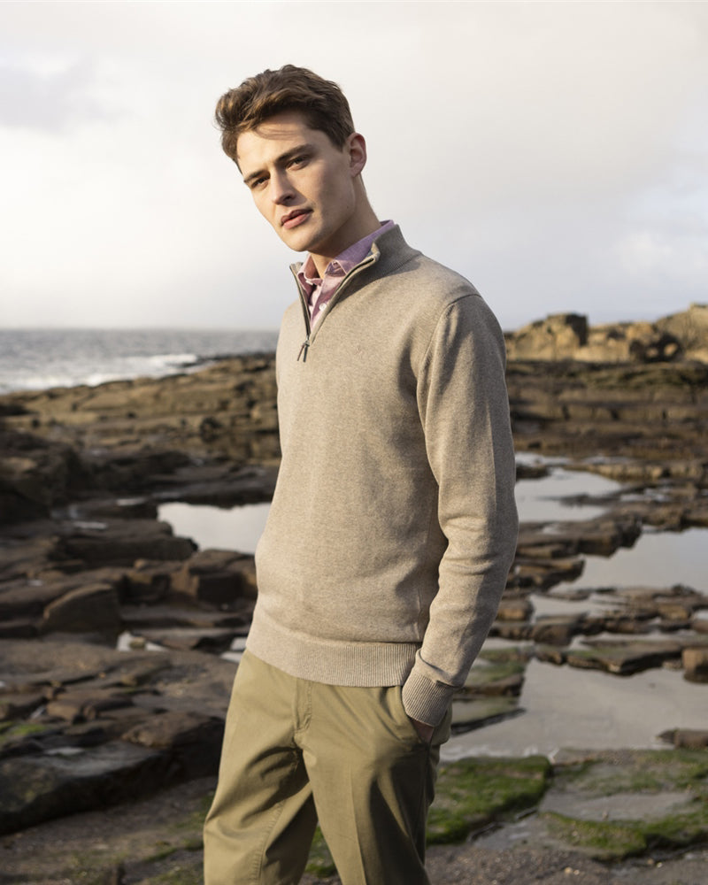Magee | Valentia 1/4 Zip Sweater -Oatmeal