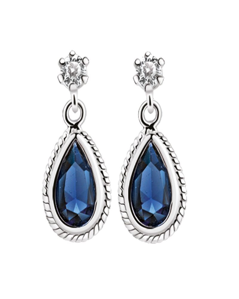 Newbridge Silverware | Silver Earrings with Blue Stone