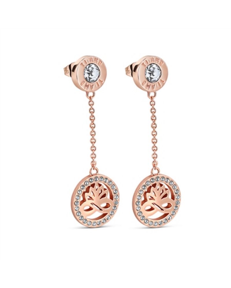 Newbridge Silverware | Rose Gold Clear Stone Earrings | Ti: Amo Collection