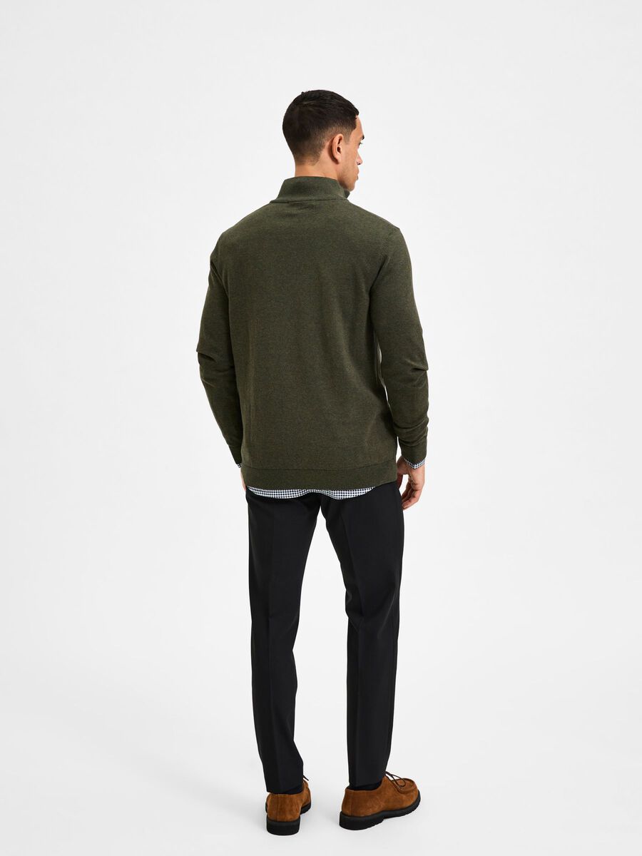 Selected Homme | Half Zip Cardigan - Forest Night