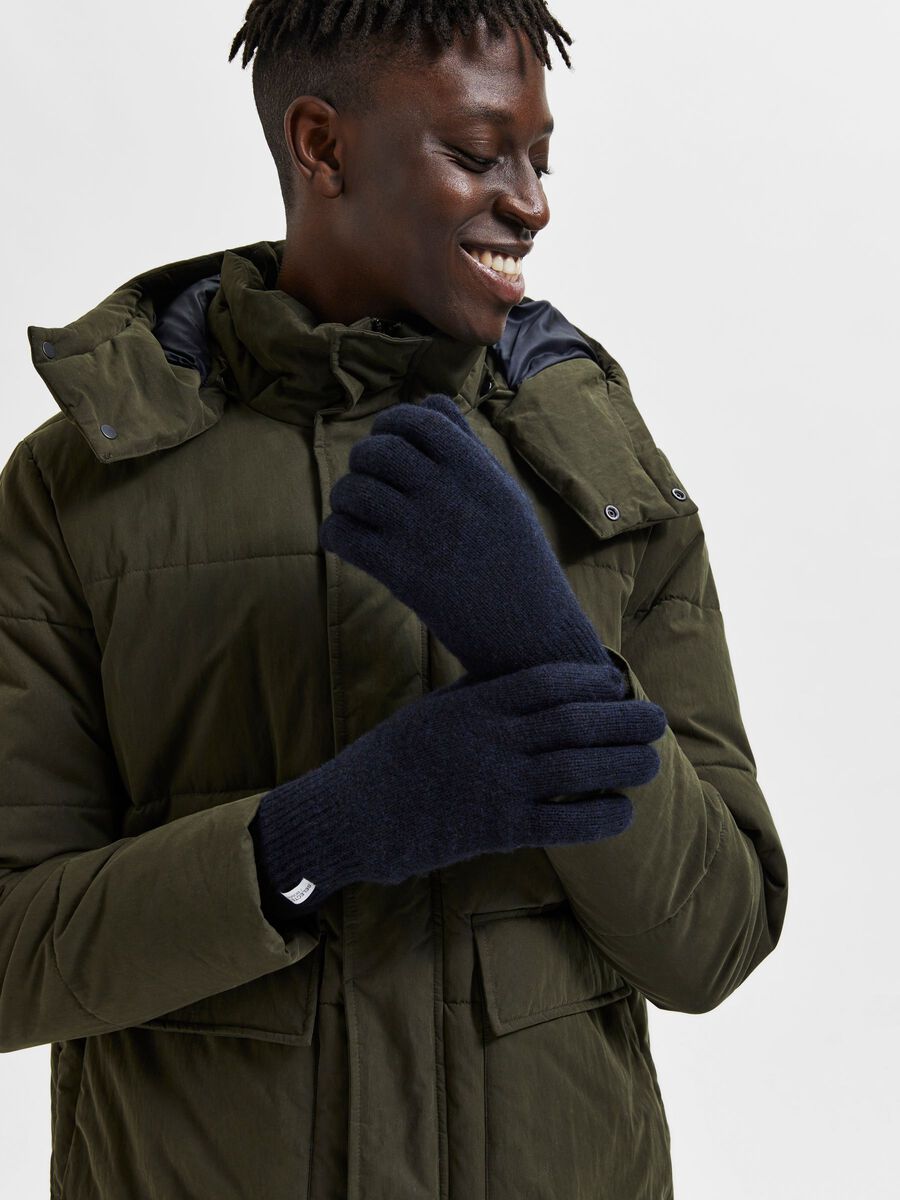 Selected Homme | Wool and Cashmere Gloves - Sky Captain