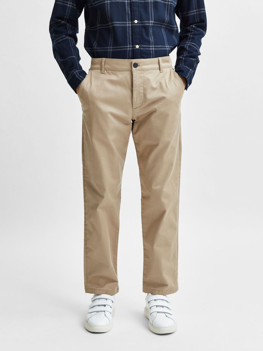 Selected Homme | Straight Fit Trousers-Chinchilla