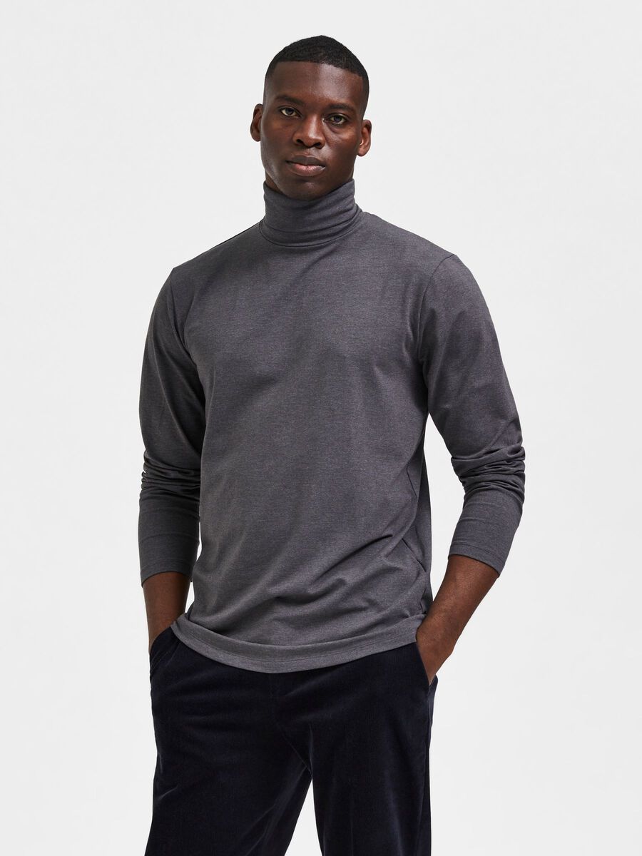 Selected Homme | Rory Roll Neck Sweater - Dark Grey