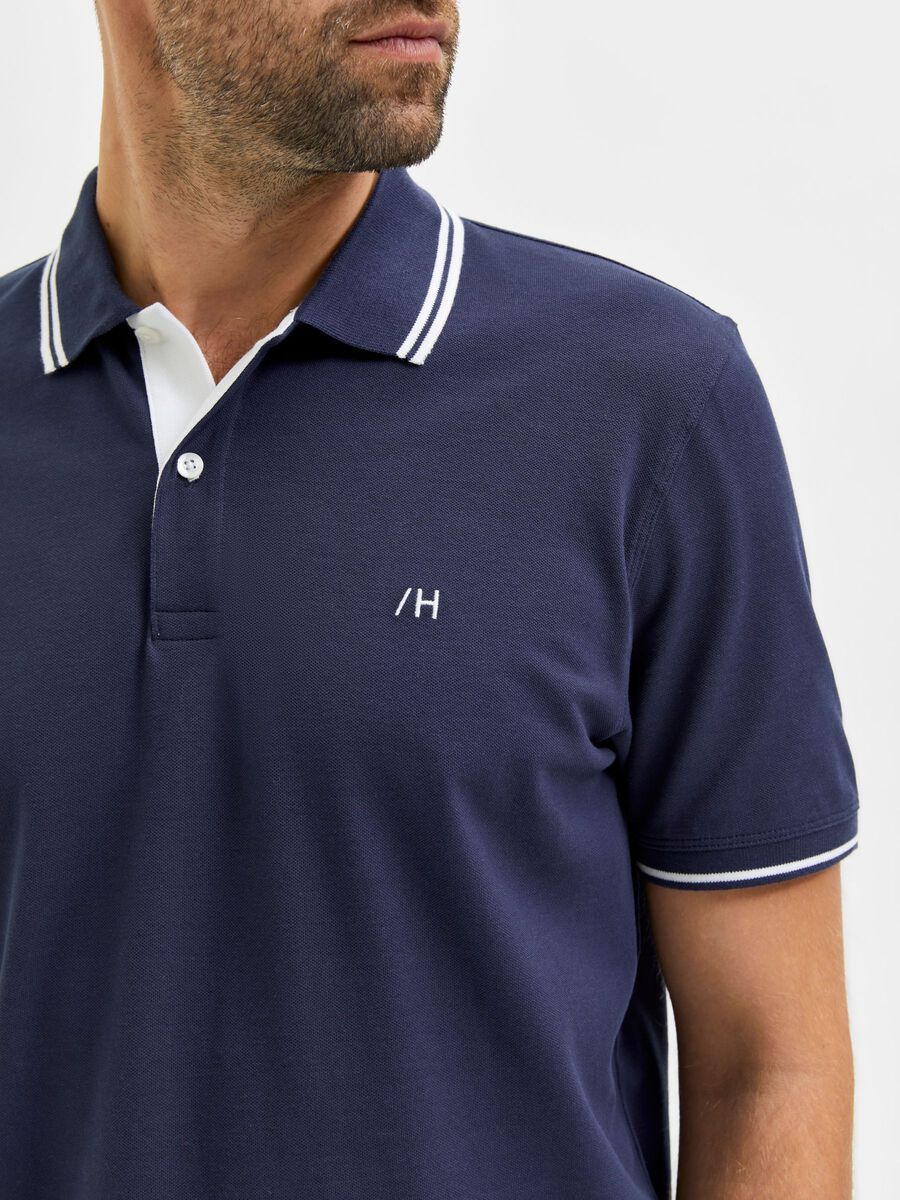 Selected Homme | Short Sleeved Polo Shirt -Navy