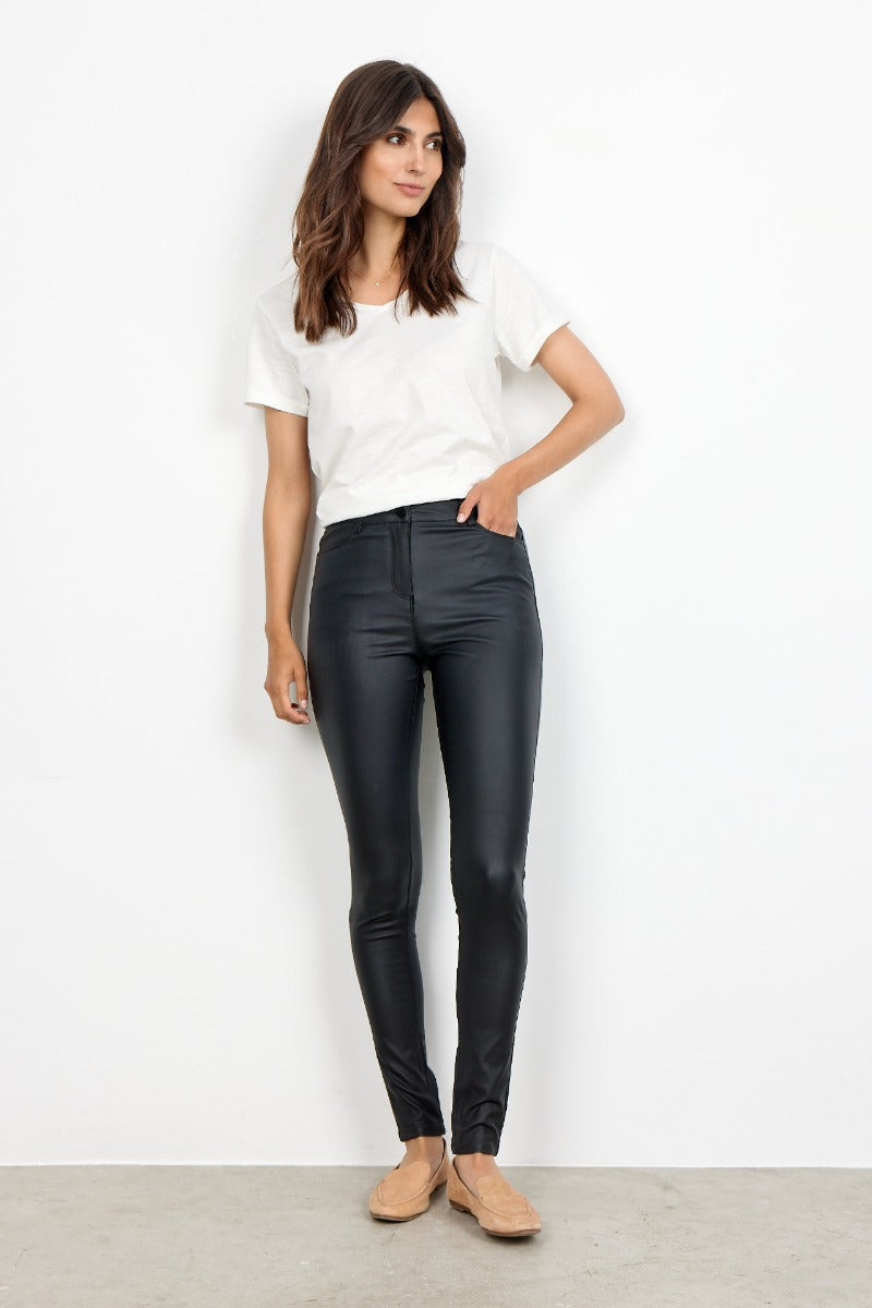 Soya Concept | Pam Pleather Trousers -Black