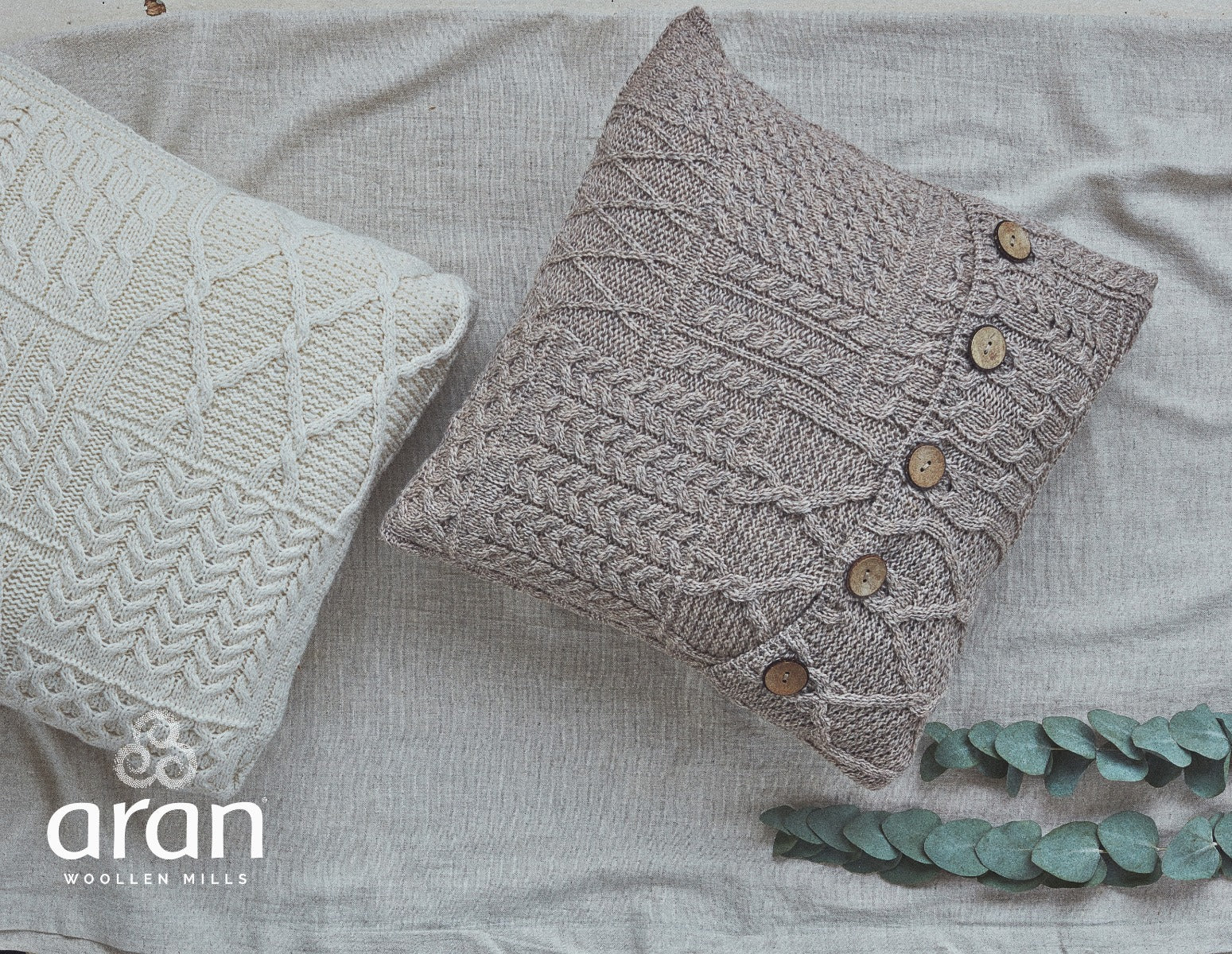 Aran Woollen Mills | Aran Knit Cushion Cover A520- Wicker