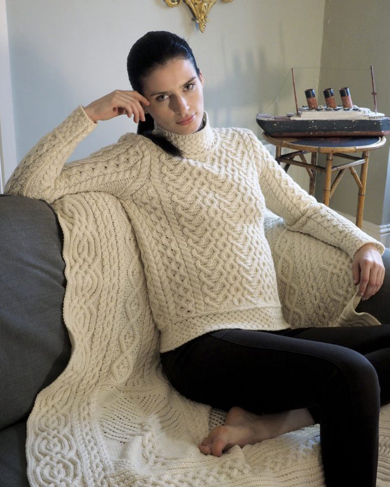 West End Knitwear |  Supersoft High Neck Sweater | Natural | C4767