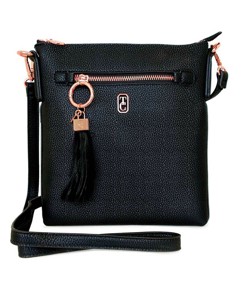 Tipperary Crystal | Chelsea Cross Body Pouch Bag- Black
