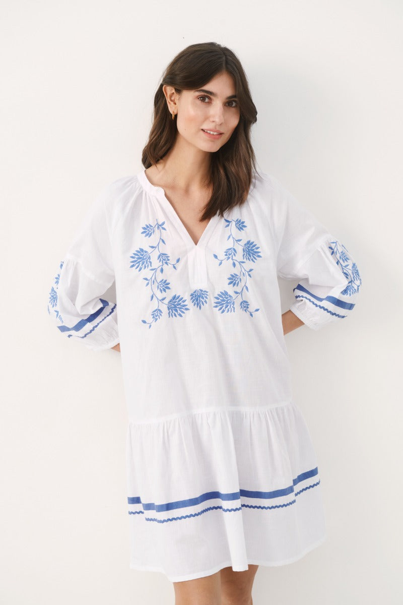 Part Two | Puk Embroidered Dress -Blue
