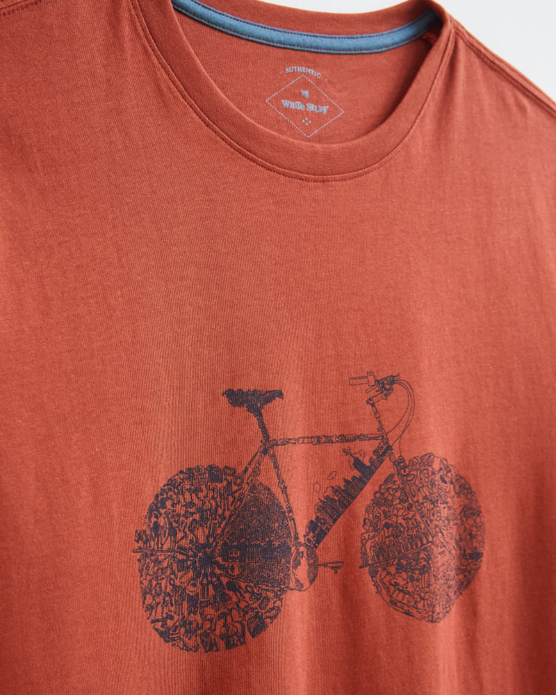 White Stuff | On Yer Bike Graphic T-Shirt -Orange