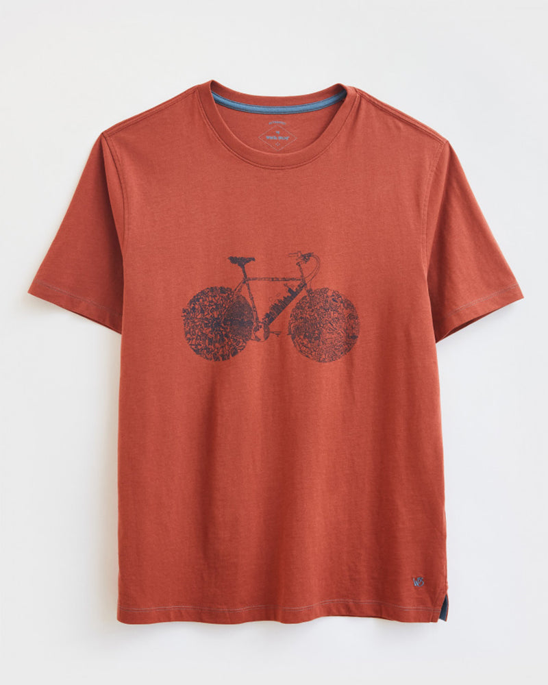 White Stuff | On Yer Bike Graphic T-Shirt -Orange