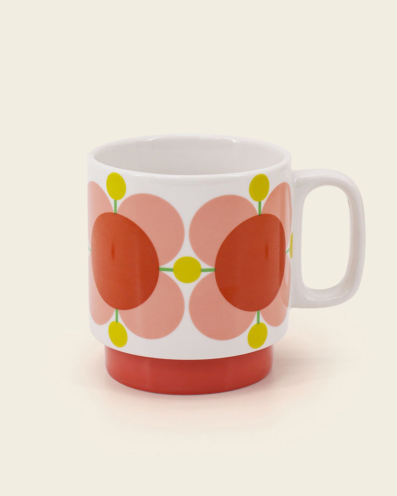 Orla Kiely | Bubblegum and Basil Flower Stacking Mug Set Of Two