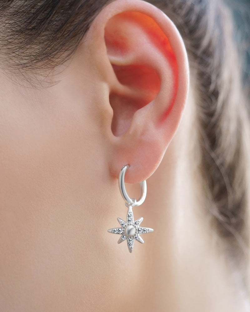 Newbridge Silverware | Amy Huberman Silver Star Earrings with Clear Stones