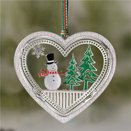 Newbridge Silverware | Snowman in Heart Decoration