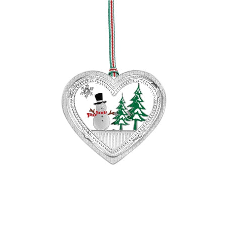 Newbridge Silverware | Snowman in Heart Decoration