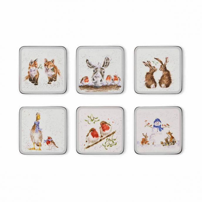 Wrendale | Set of 6 Christmas Coasters