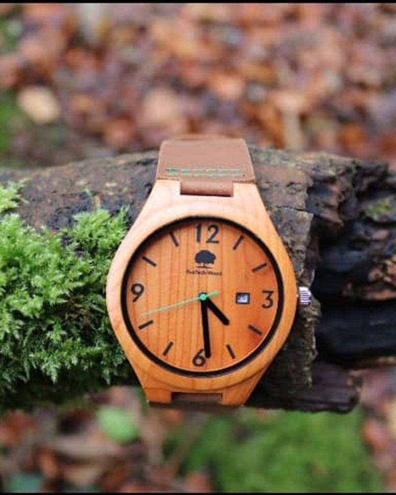 RusTech | 100% Irish Yew Wood Watch-Green