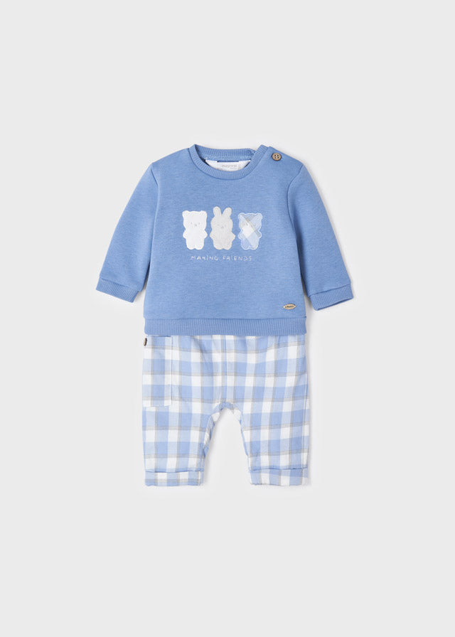 Mayoral | Check Trousers and Jumper Set -Blue/White