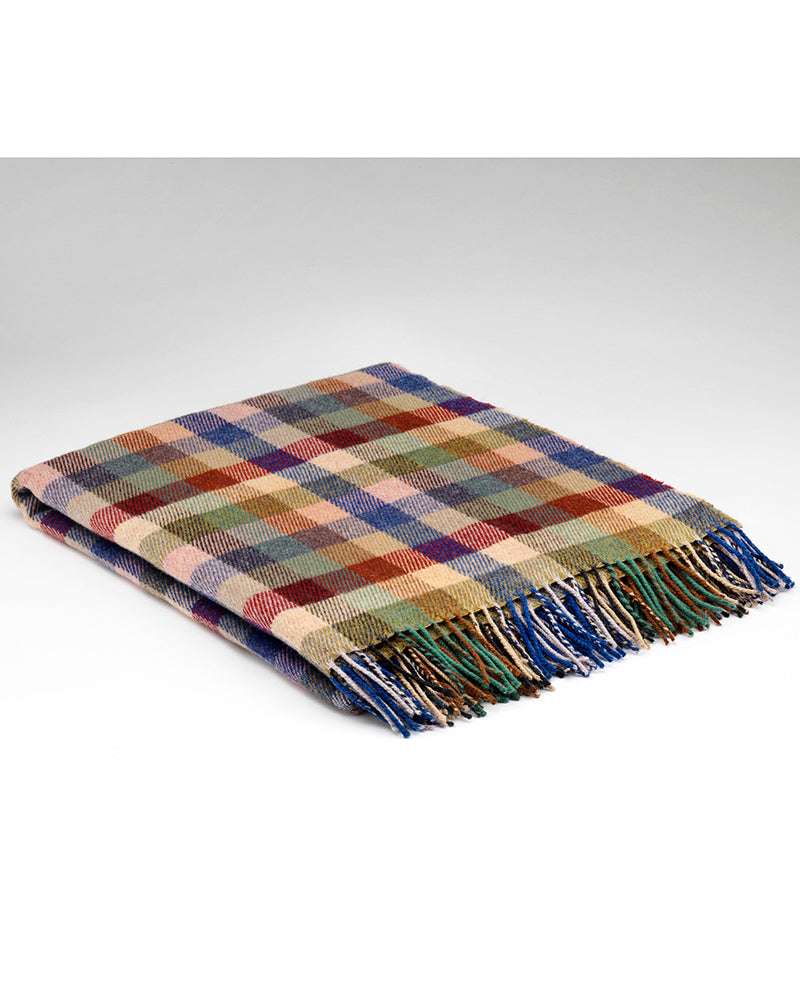 McNutt of Donegal | City Plaid Throw- Green/ Red Mix