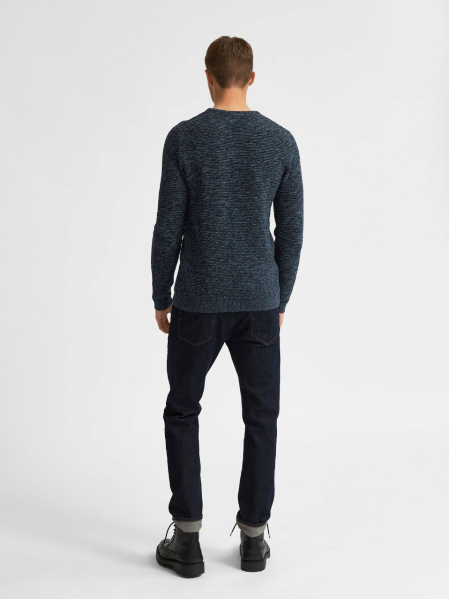 Selected Homme | Crew Neck Knitted Jumper | Dark Sapphire