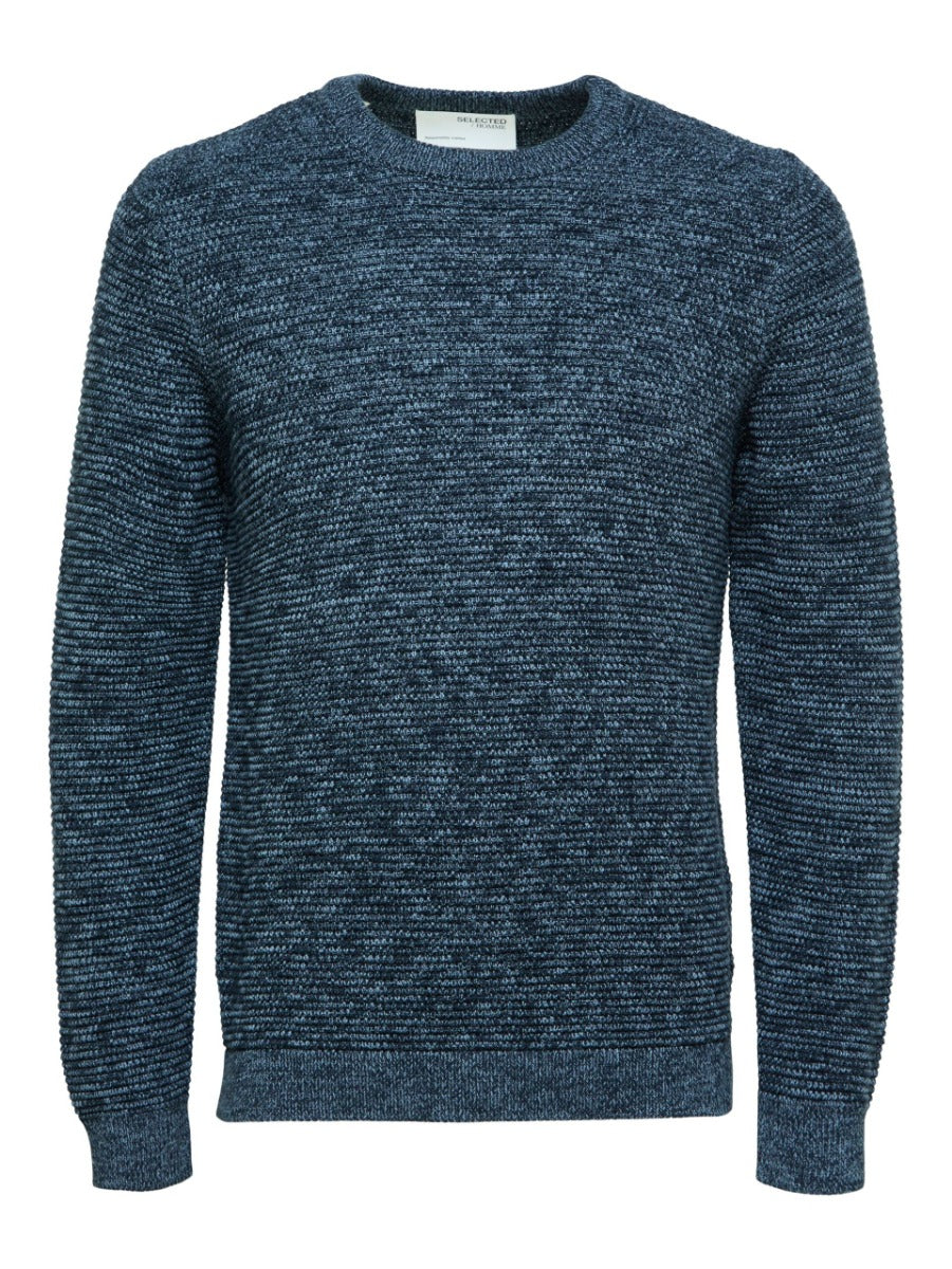 Selected Homme | Crew Neck Knitted Jumper | Dark Sapphire