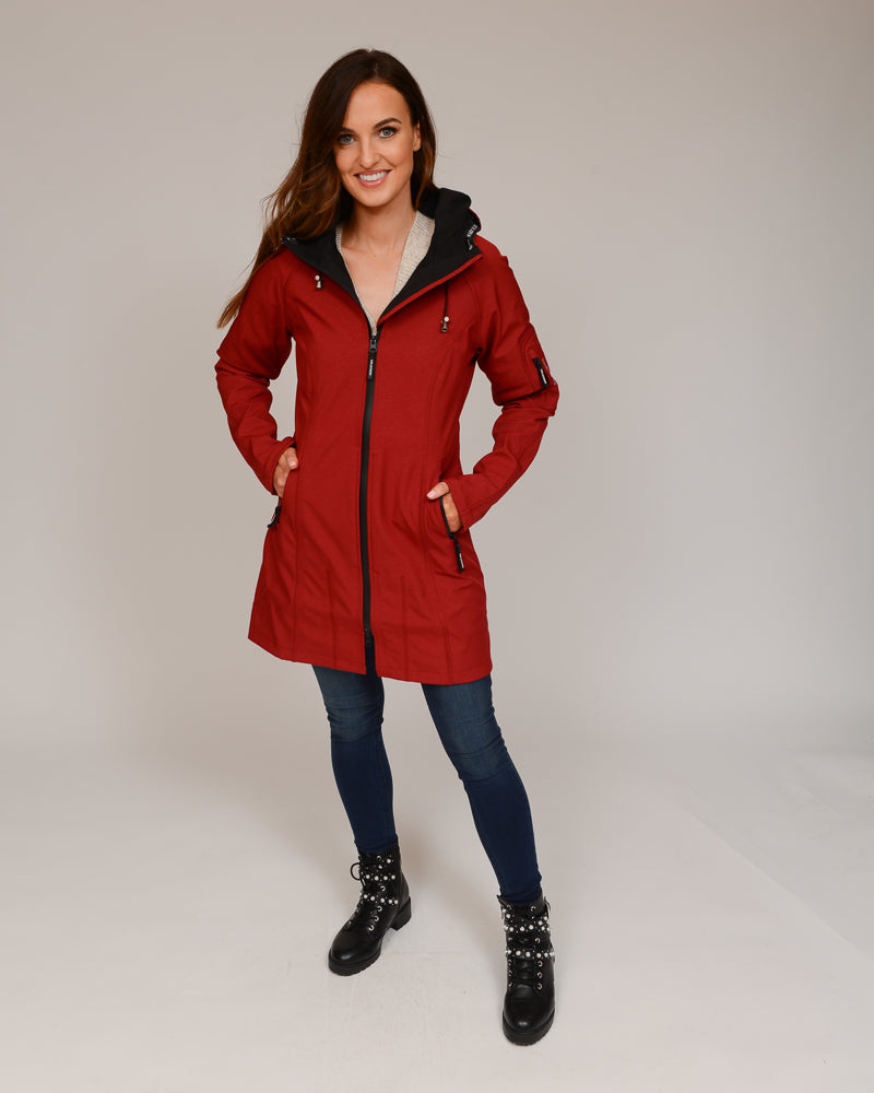 Buy Ilse Jacobsen | Softshell Long Raincoat Rain37 -Rhubarb Red ...