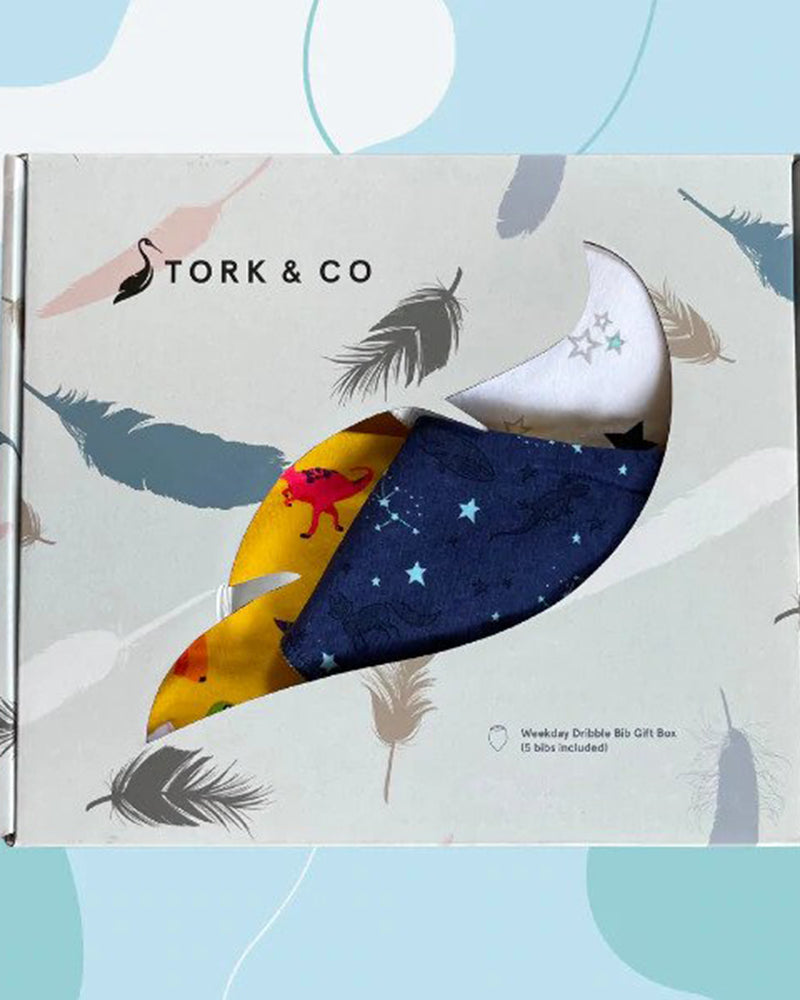 Stork & Co | Weekday Dribble Bib Box -Boy