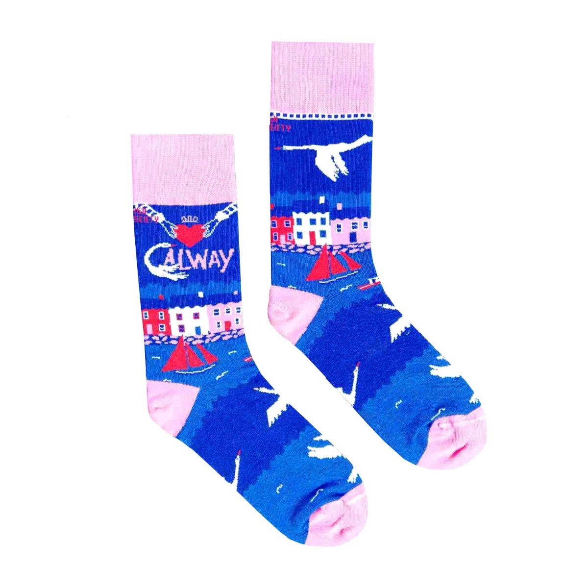 Irish Sockciety | Galway Socks - Blue & Pink