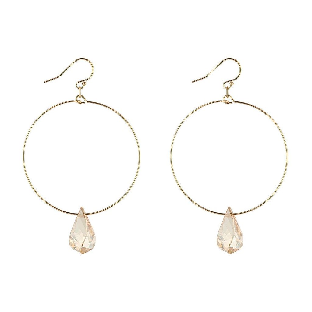 MoMuse | Golden Shadow Helix Crystal Hoop - Large