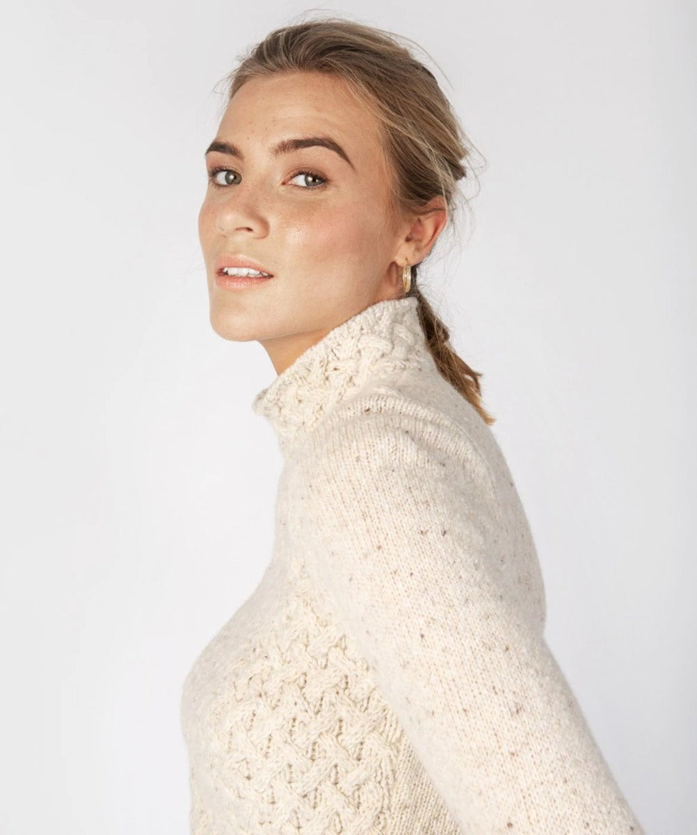 Ireland's Eye | Trellis Wool Cashmere Sweater a641-White
