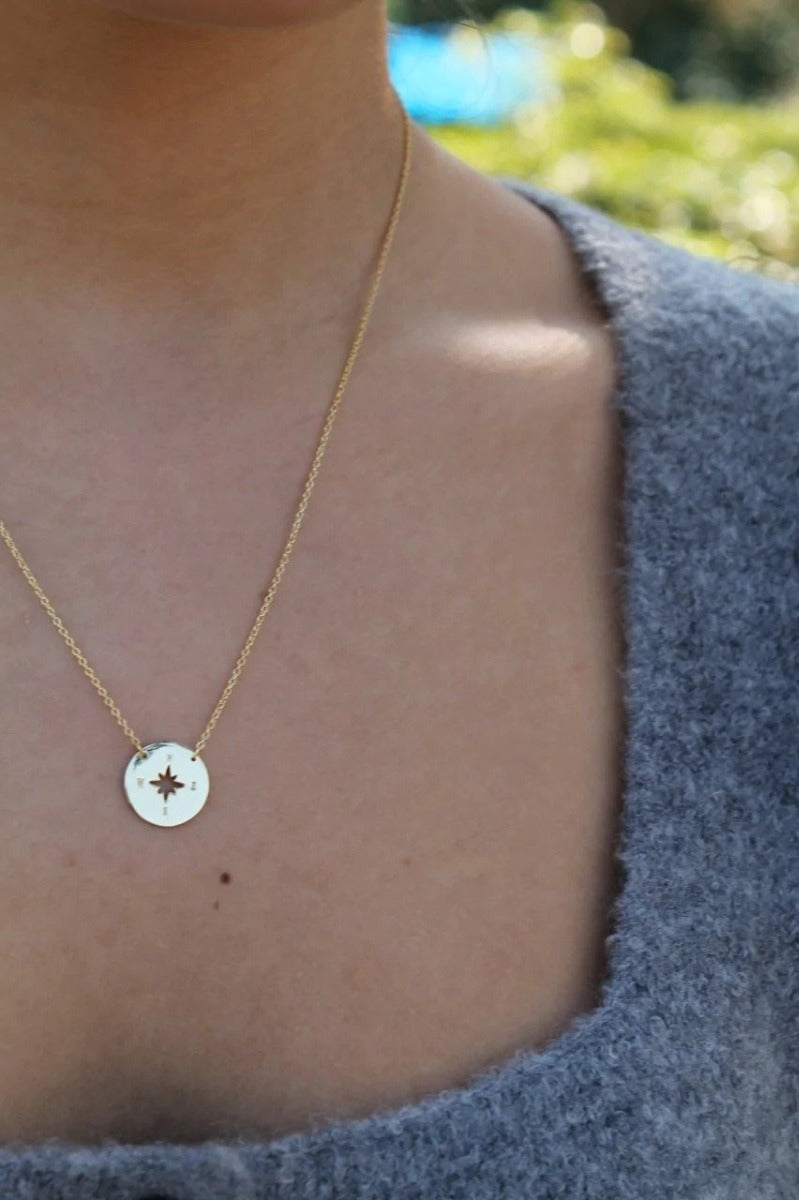 Mary K | Gold Cutout Compass Chain Necklace