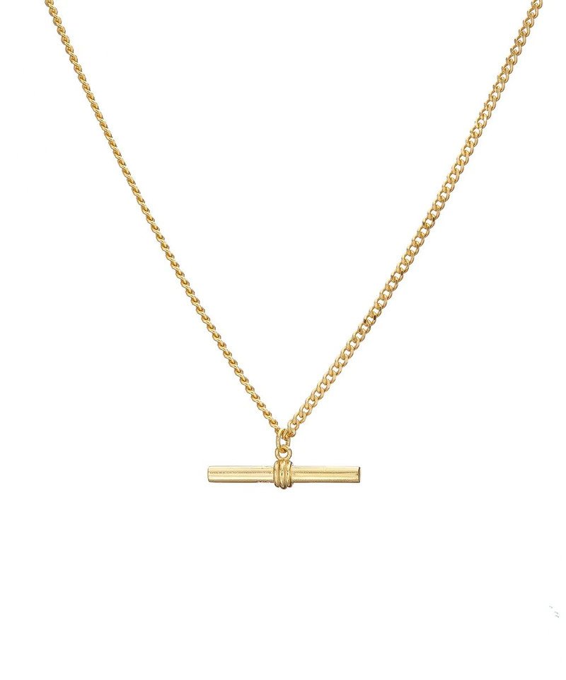 Mary K | Gold T-bar Curb Chain Necklace